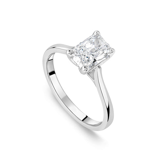 Born Platinum Lab Grown 1.50ct Diamond Radiant Cut Solitaire Ring