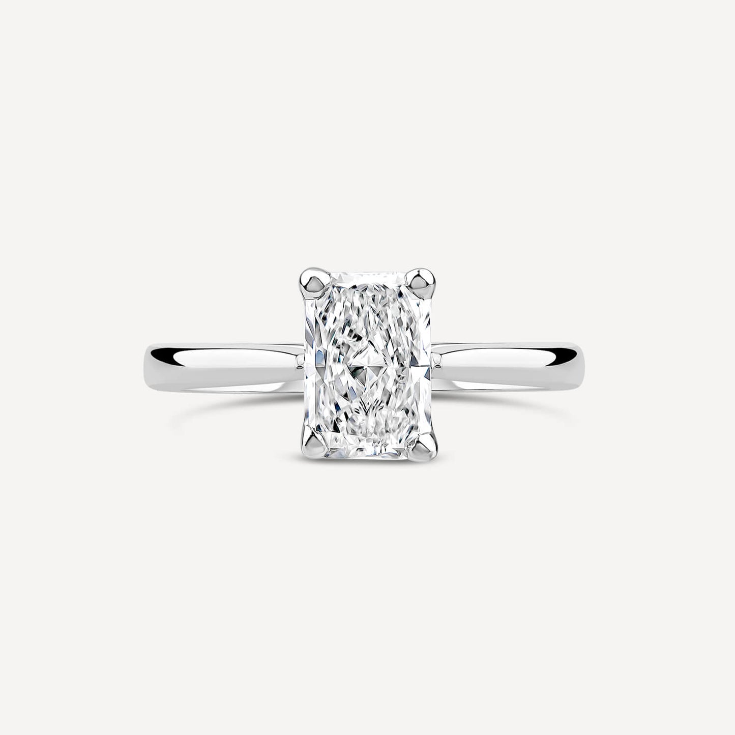 Born Platinum Lab Grown 1.50ct Diamond Radiant Cut Solitaire Ring