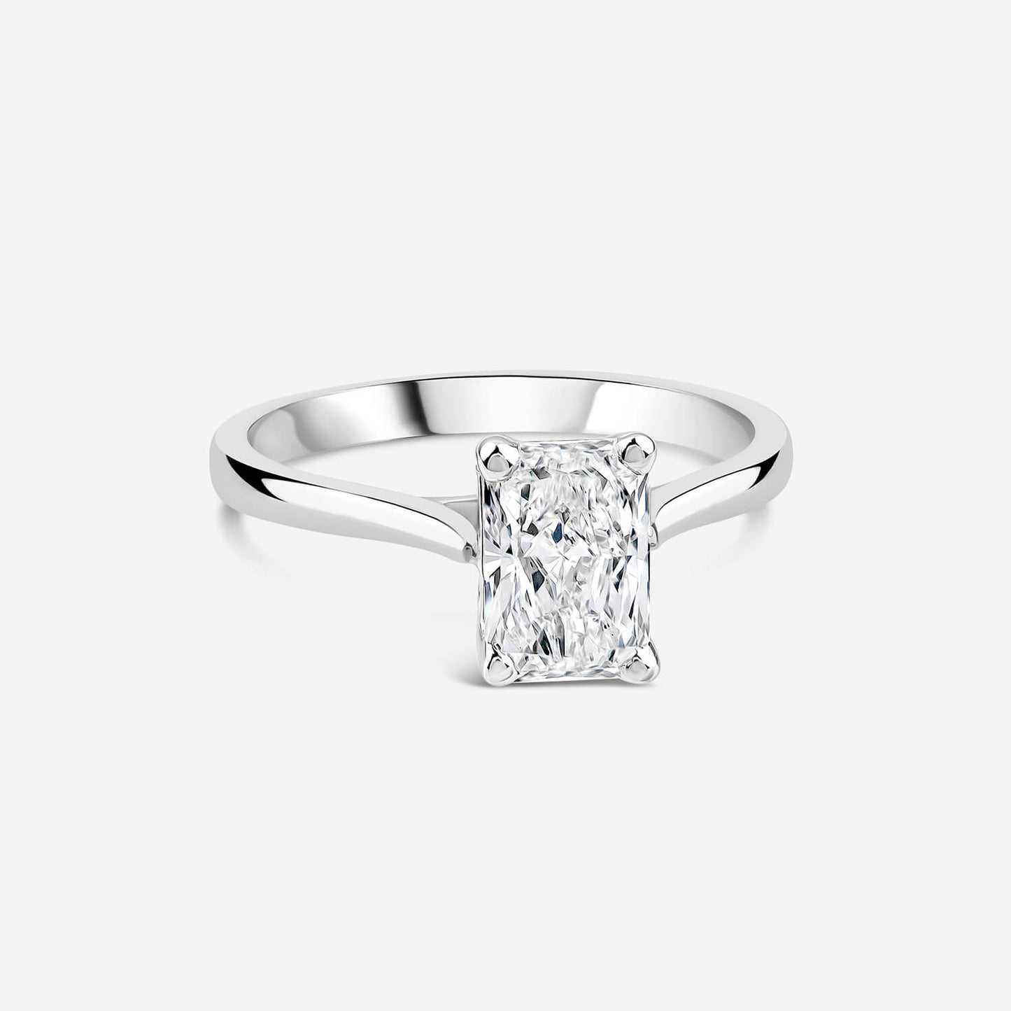 Born Platinum Lab Grown 1.50ct Diamond Radiant Cut Solitaire Ring