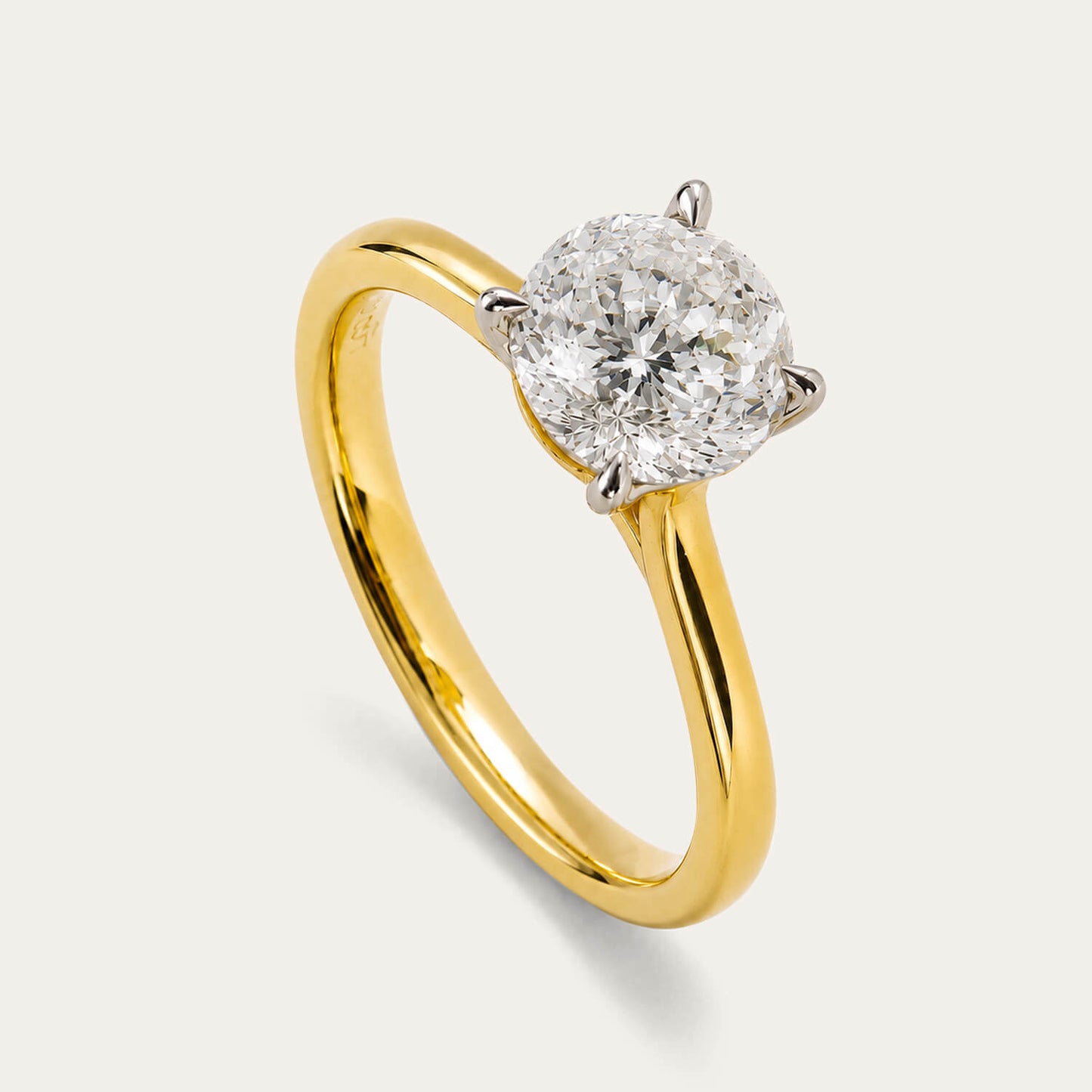 Born NOVA 18ct Yellow Gold 2.00ct Round Lab Grown Diamond Solitaire Ring
