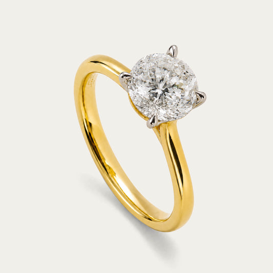 Born NOVA 18ct Yellow Gold 2.00ct Round Lab Grown Diamond Solitaire Ring