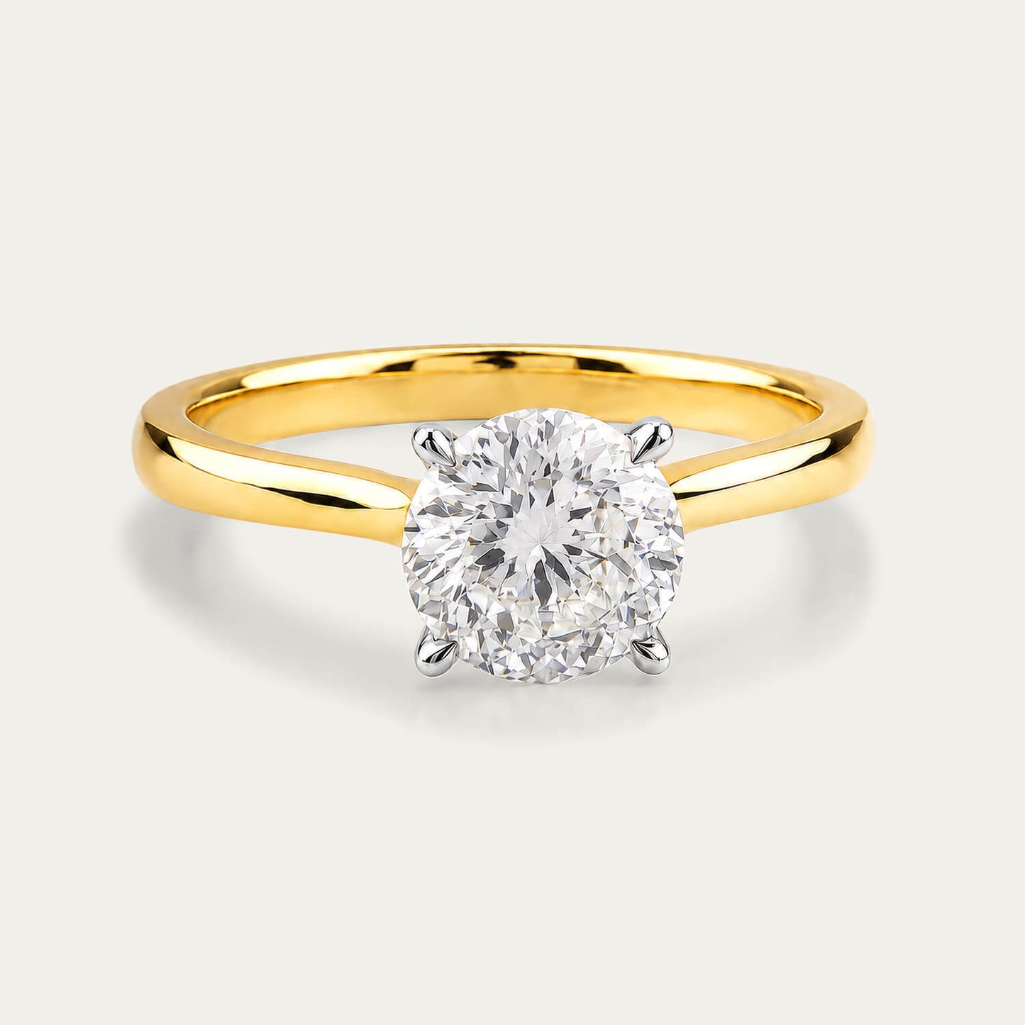 Born NOVA 18ct Yellow Gold 2.00ct Round Lab Grown Diamond Solitaire Ring