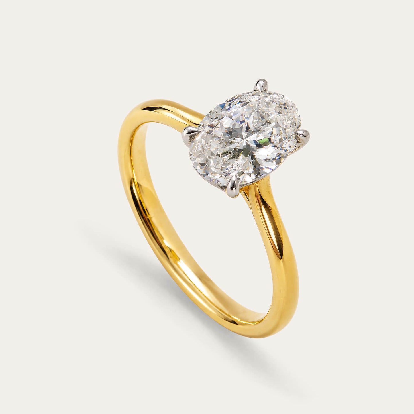 Born NOVA 18ct Yellow Gold 1.50ct Oval Lab Grown Diamond Solitaire Ring