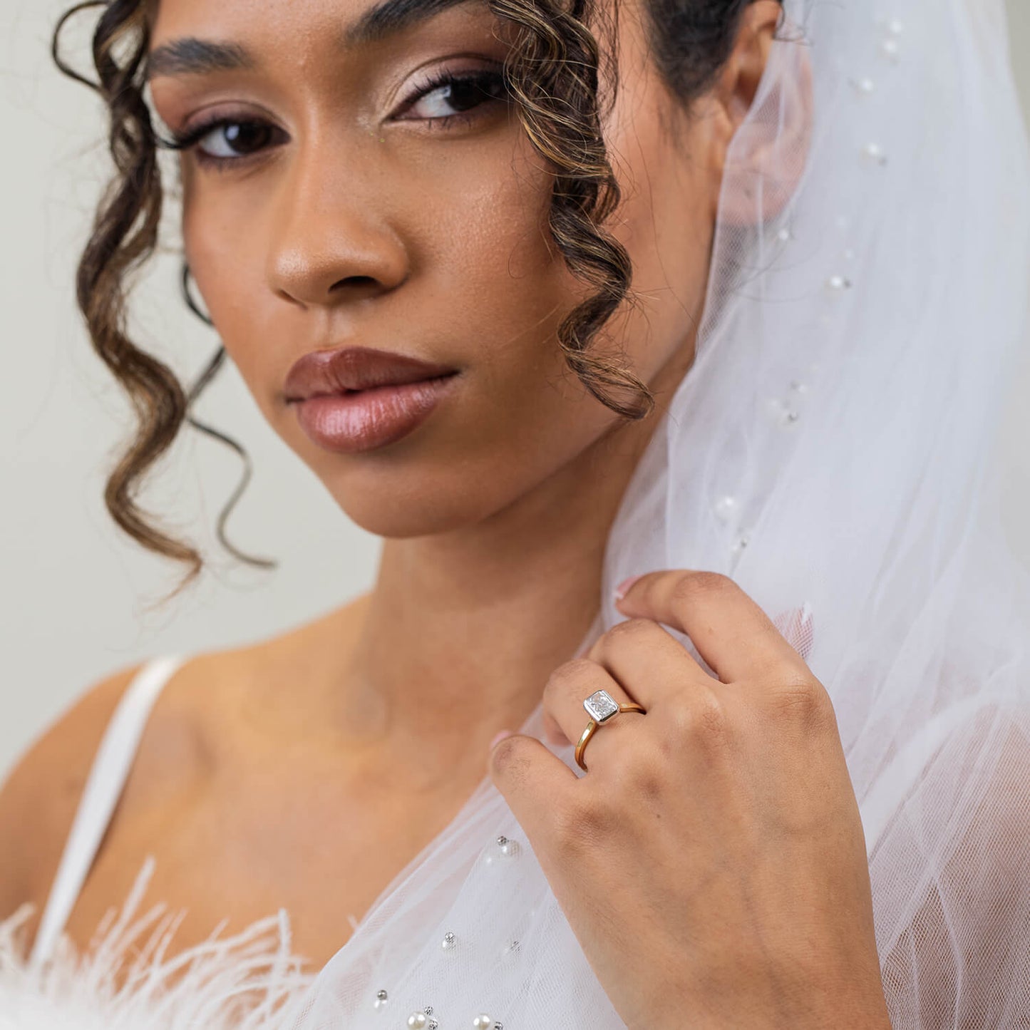 Born 18ct Yellow Gold 1.50ct Lab Grown Diamond Radiant Bezel Set Solitaire Ring