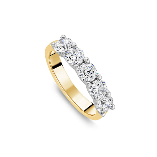 Born 18ct Yellow Gold 5 Stone 1ct Lab Grown Diamond Eternity Ring