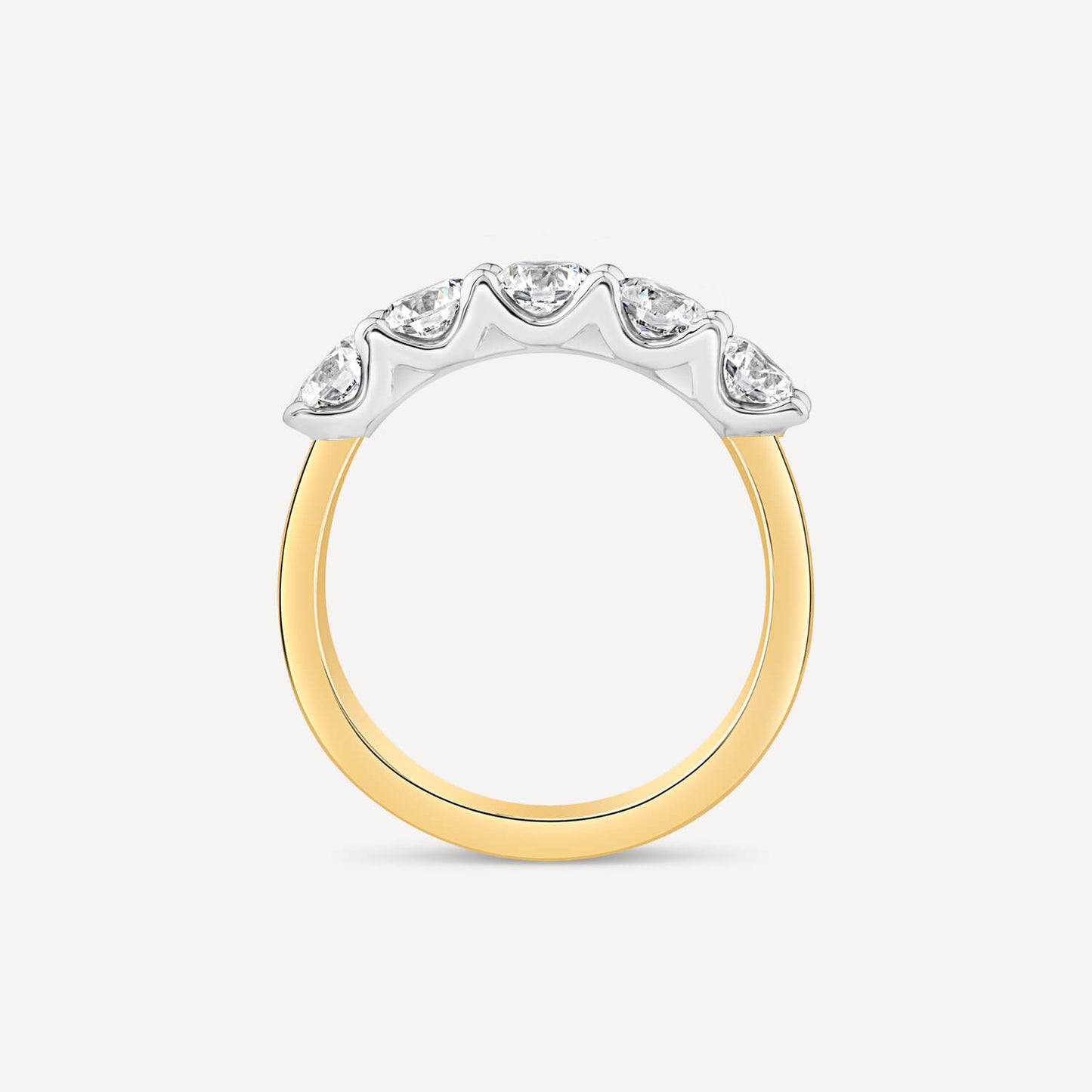 Born 18ct Yellow Gold 5 Stone 1ct Lab Grown Diamond Eternity Ring