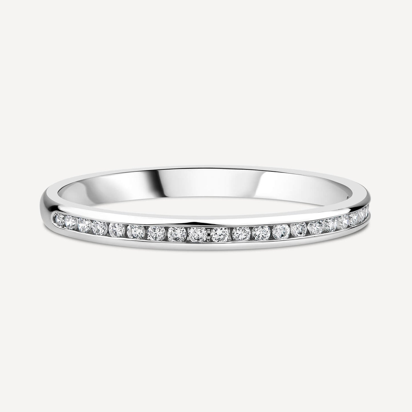 Born Platinum 0.10ct Lab Grown Diamond Channel Set Half Eternity Wedding Ring