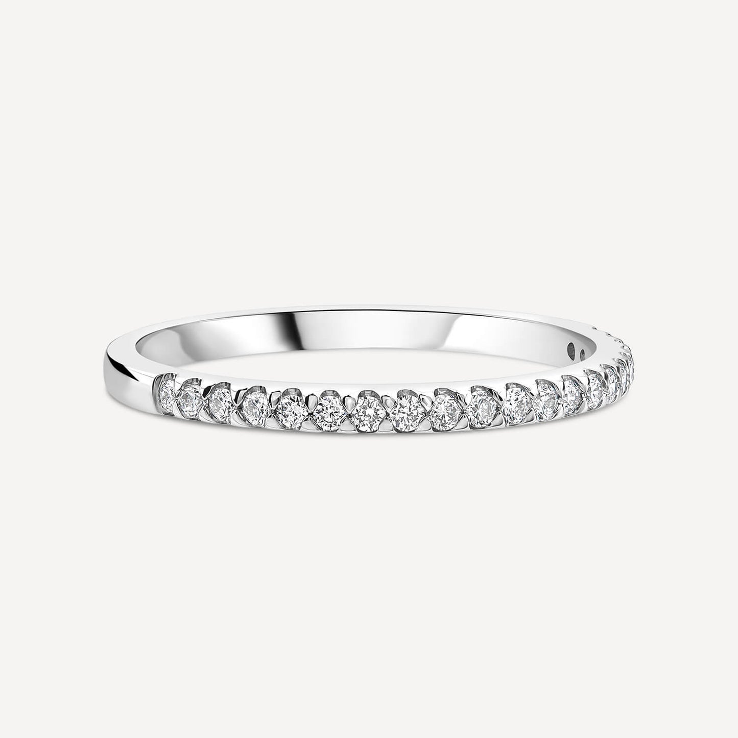 Born Platinum 0.15ct Lab Grown Diamond Triangle Claw Set Half Eternity Wedding Ring