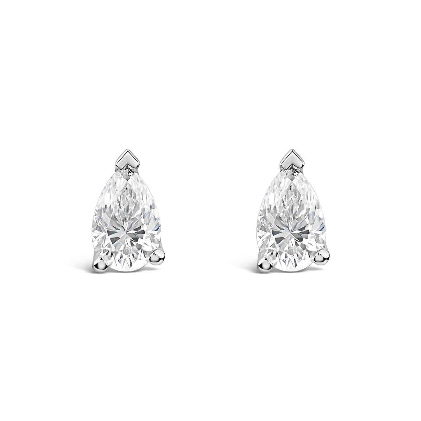 Born 9ct White Gold 0.50ct Lab Grown Pear Diamond Stud Earrings