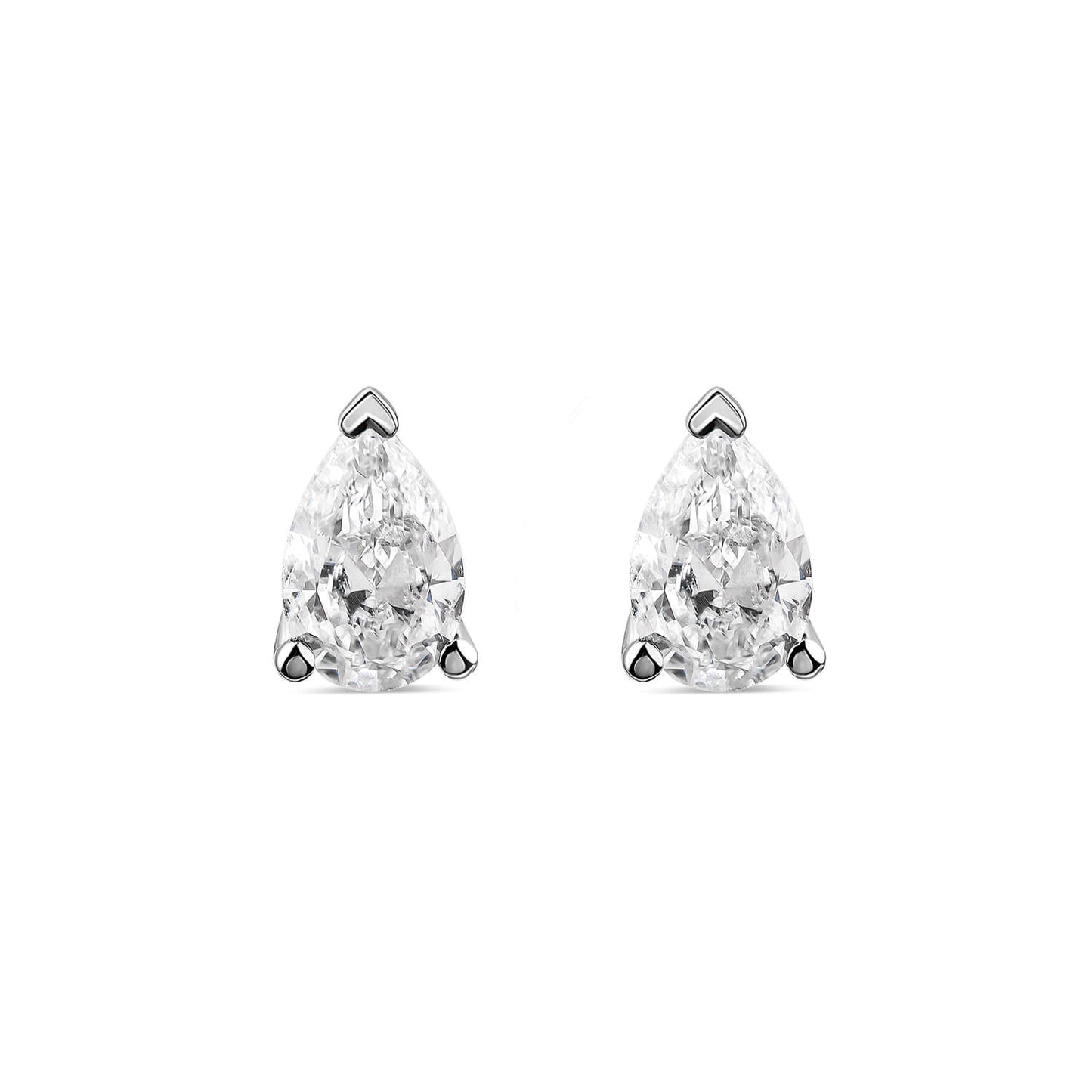Born 9ct White Gold 0.80ct Lab Grown Pear Diamond Stud Earrings