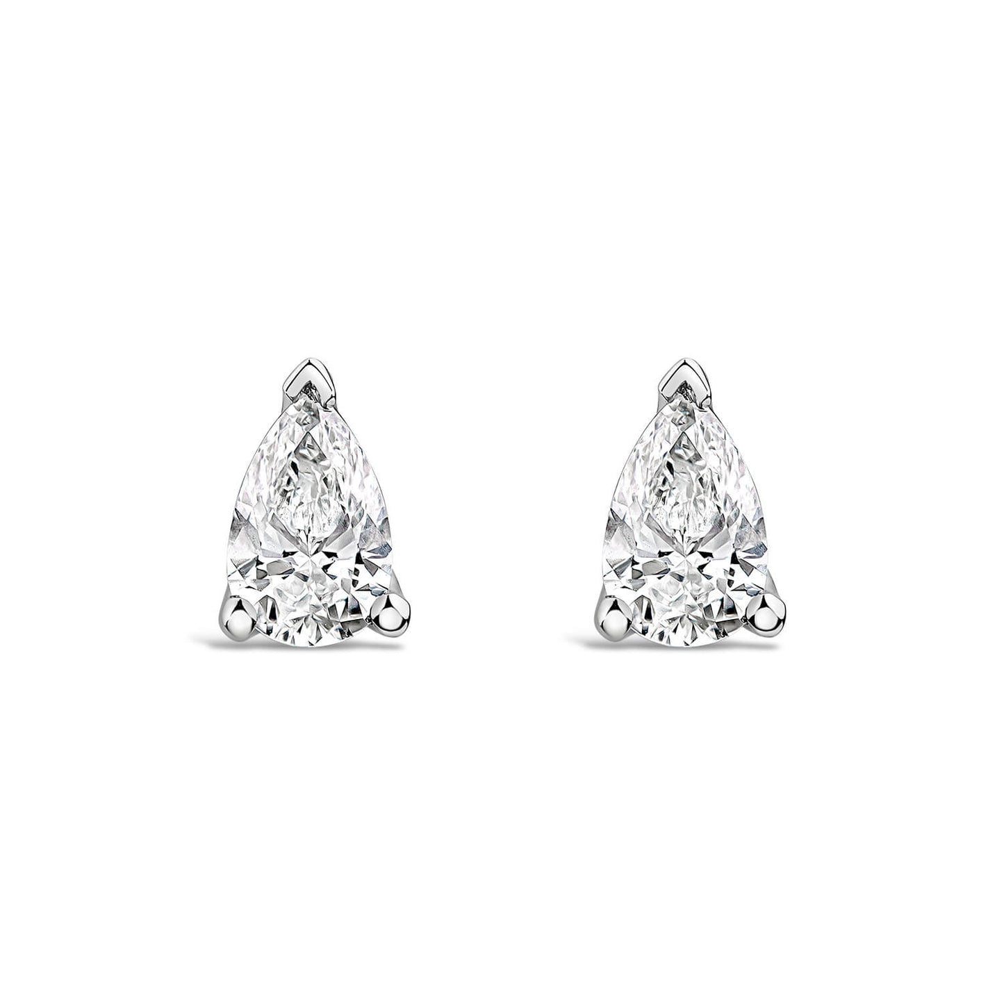 Born 9ct White Gold 1.00ct Lab Grown Pear Diamond Stud Earrings