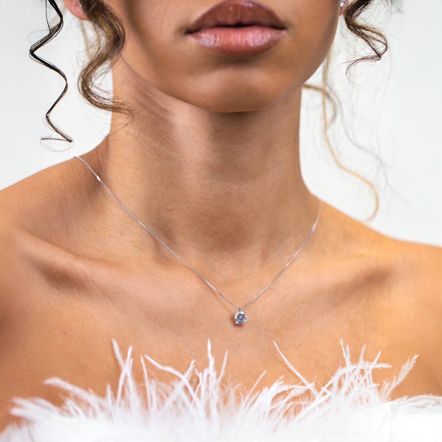 Born 9ct White Gold 1.00ct Lab Grown Brilliant Diamond Pendant