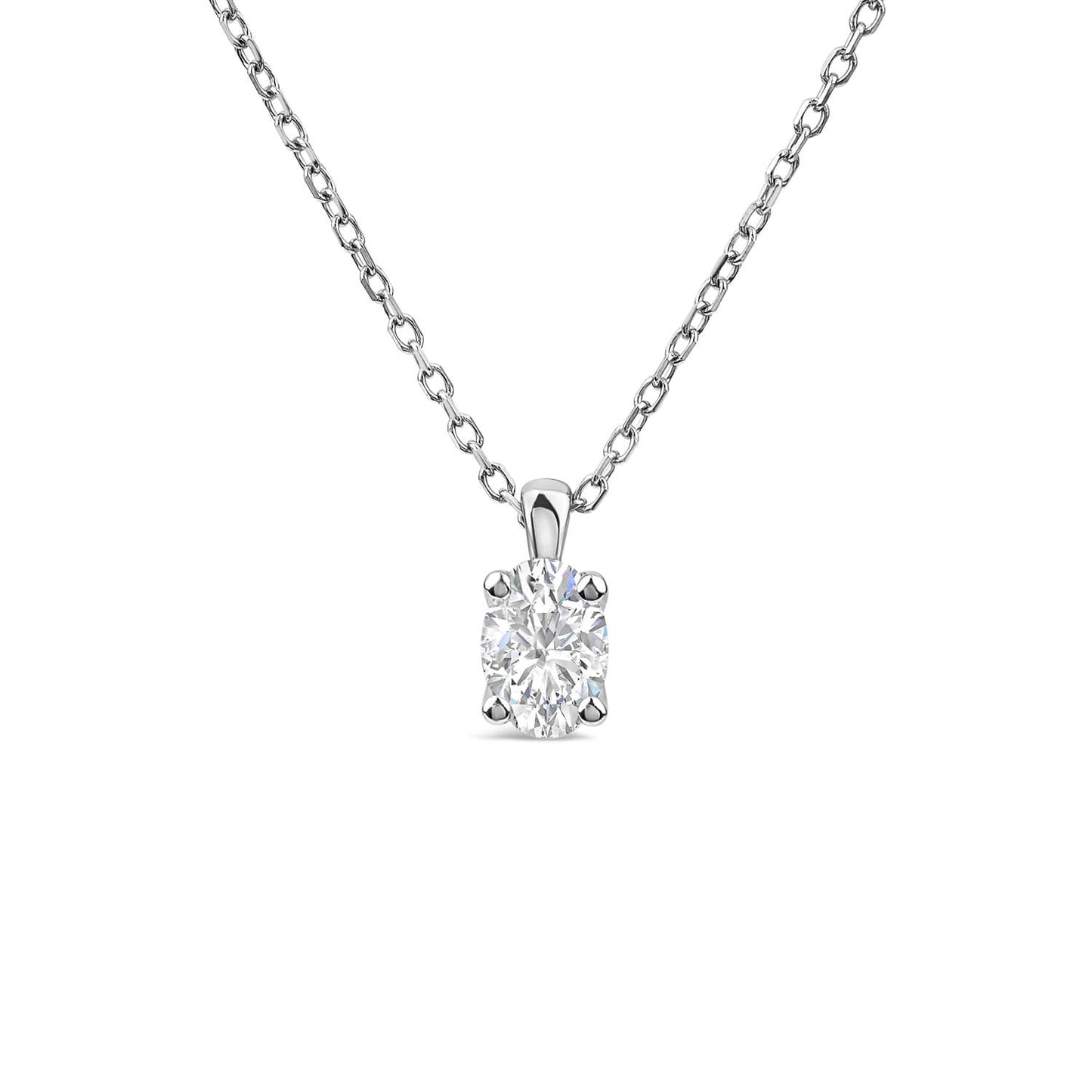Born 9ct White Gold 0.30ct Lab Grown Oval Diamond Pendant