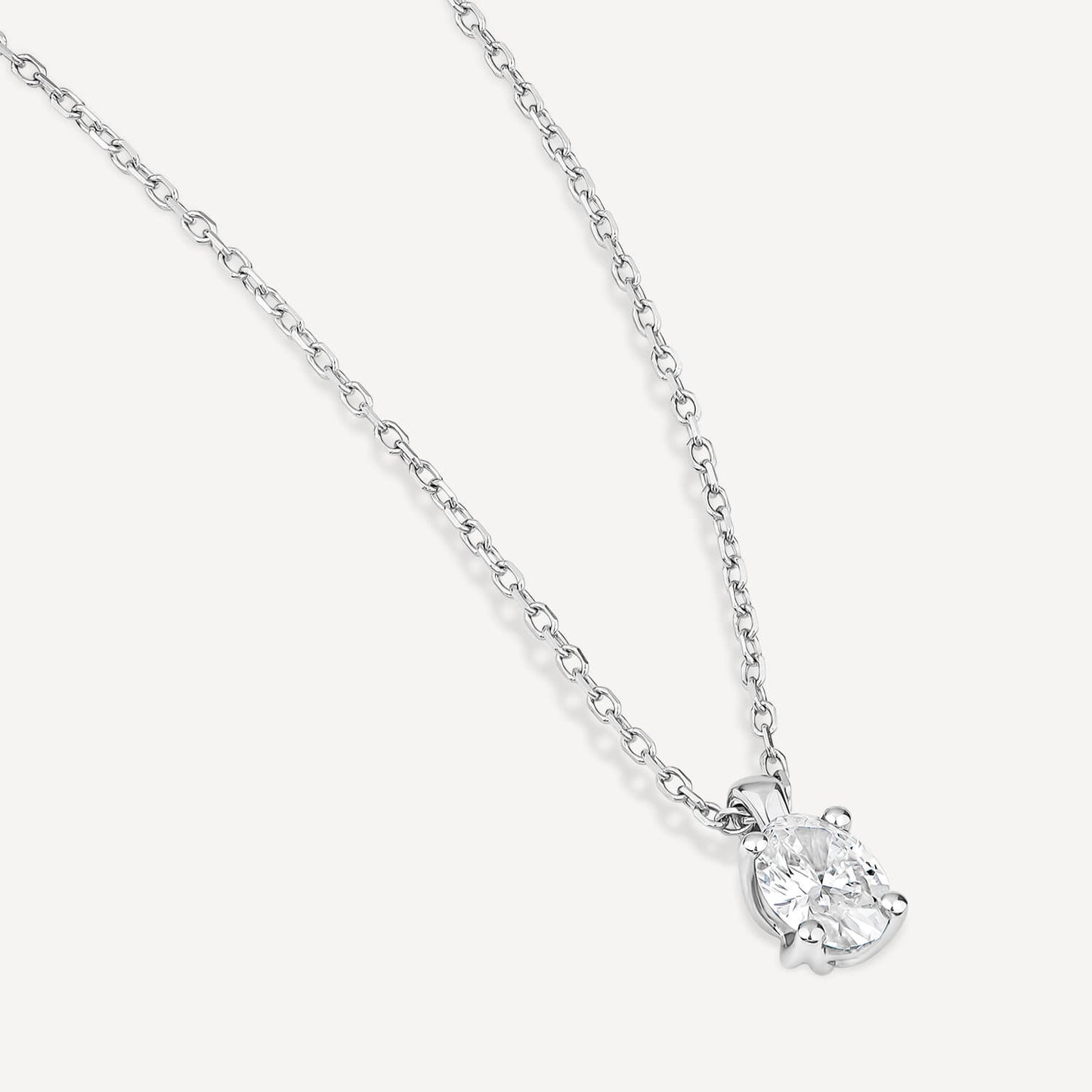 Born 9ct White Gold 0.30ct Lab Grown Oval Diamond Pendant