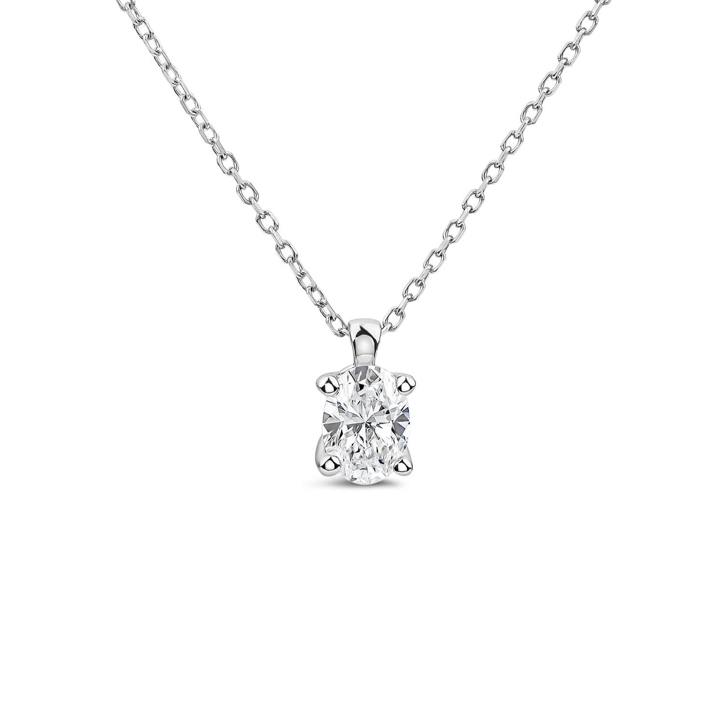 Born 9ct White Gold 0.50ct Lab Grown Oval Diamond Pendant