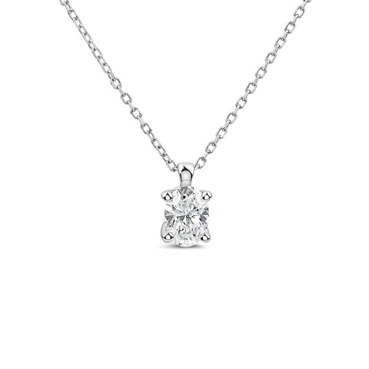 Born 9ct White Gold 0.50ct Lab Grown Oval Diamond Pendant