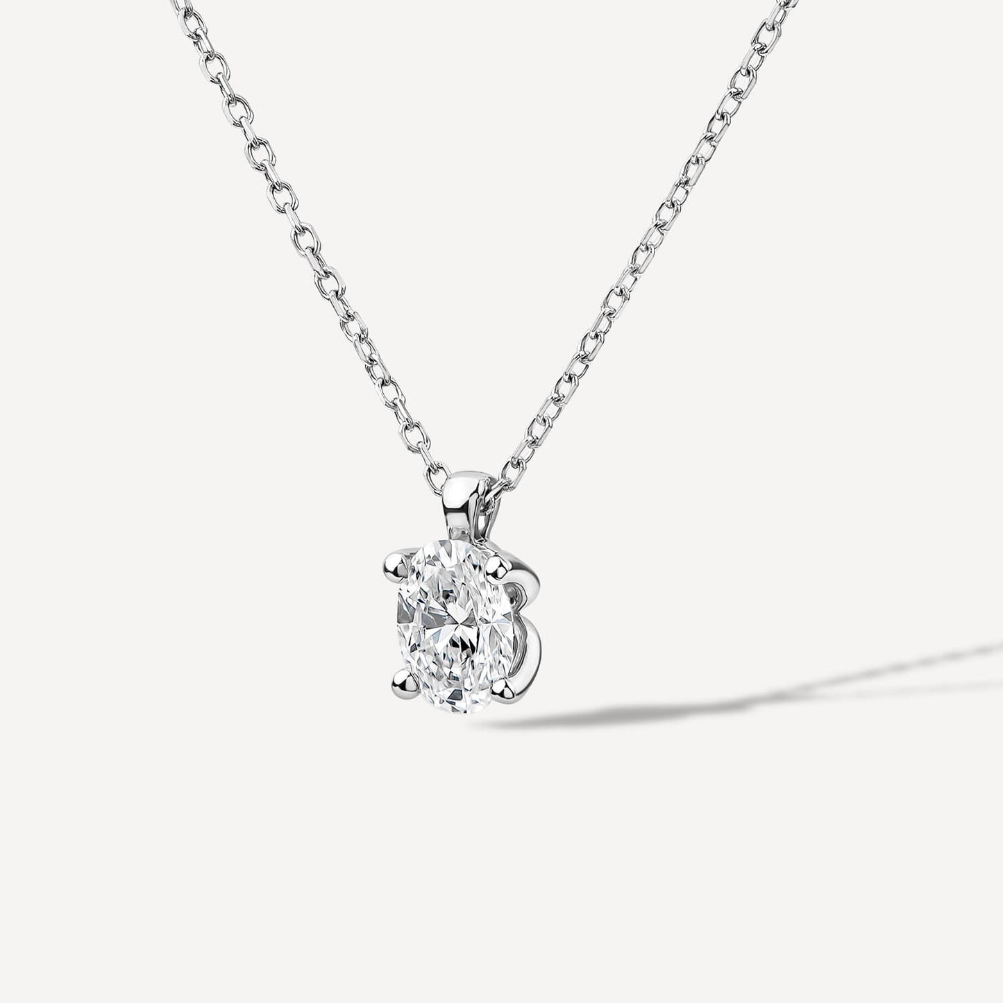 Born 9ct White Gold 0.50ct Lab Grown Oval Diamond Pendant