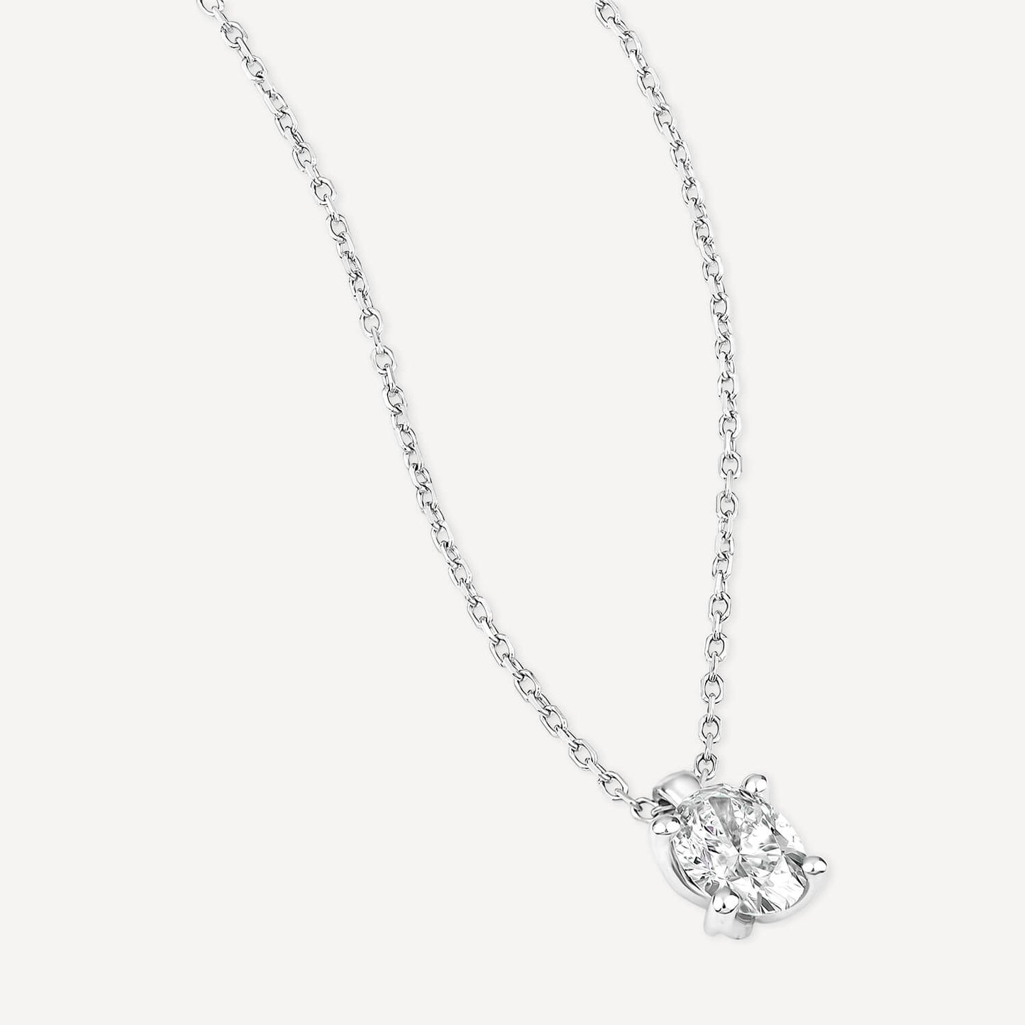 Born 9ct White Gold 0.50ct Lab Grown Oval Diamond Pendant