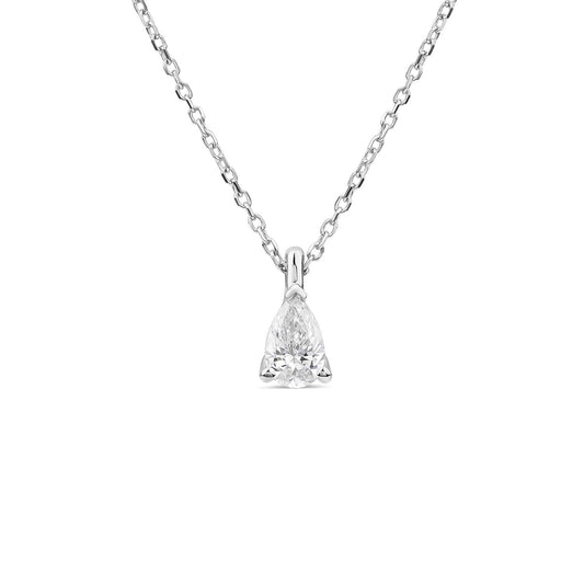 Born 9ct White Gold 0.30ct Lab Grown Pear Diamond Pendant