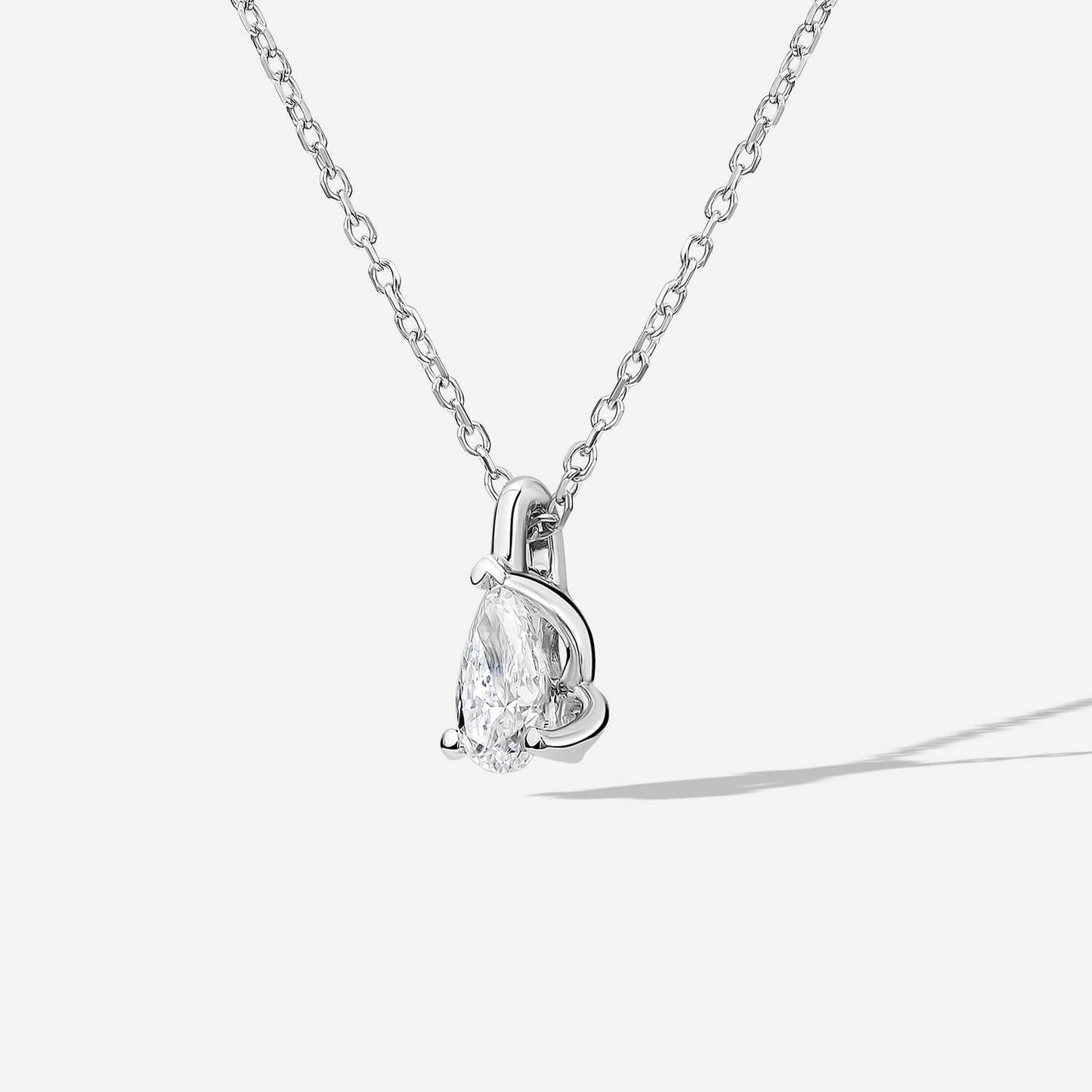 Born 9ct White Gold 0.30ct Lab Grown Pear Diamond Pendant