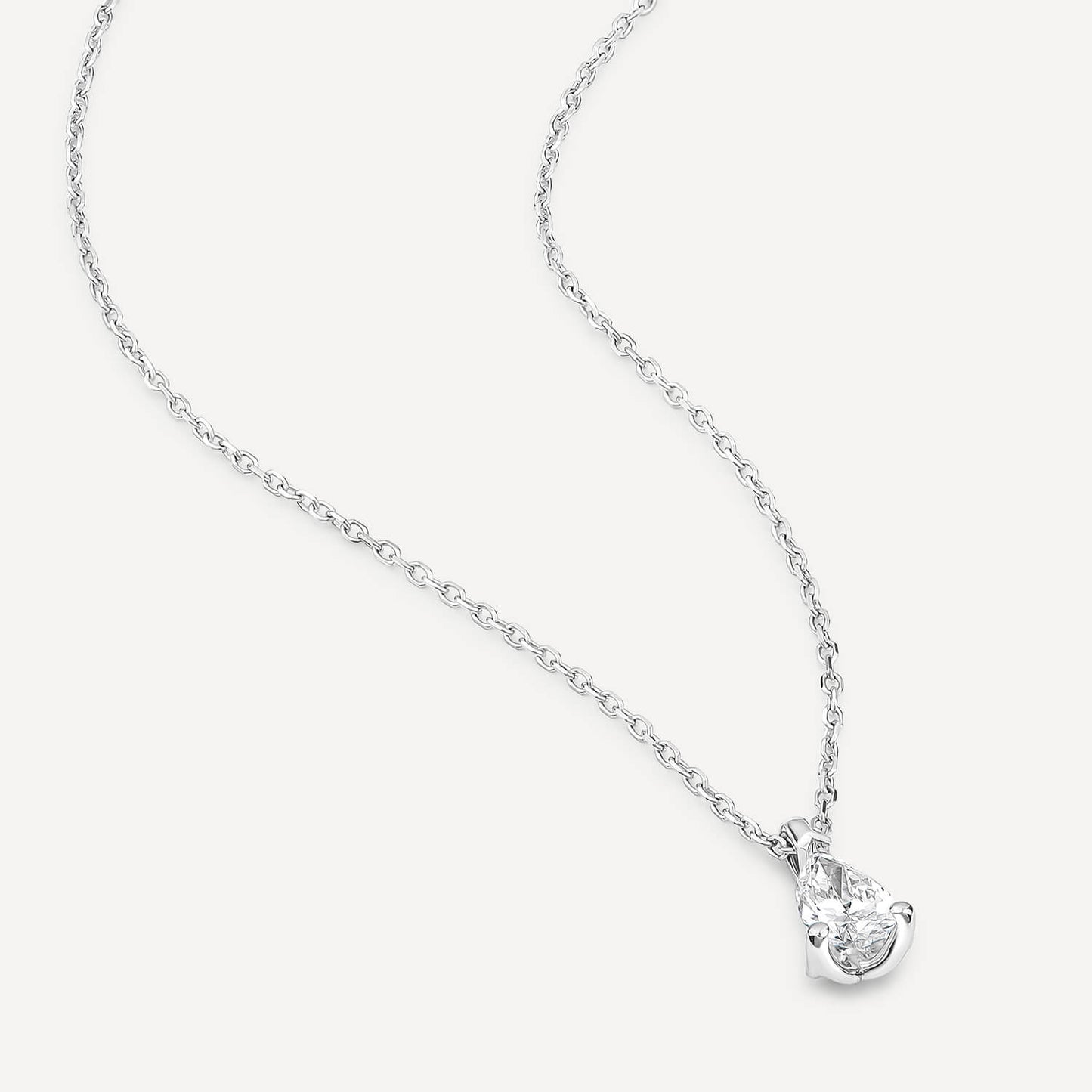 Born 9ct White Gold 0.30ct Lab Grown Pear Diamond Pendant