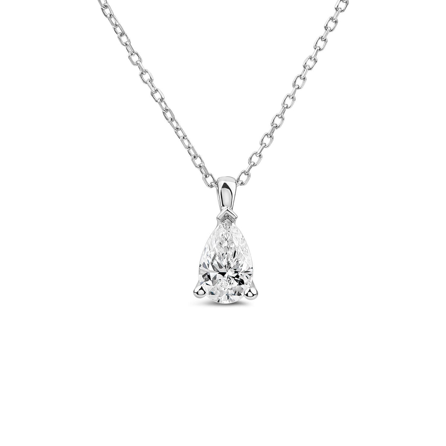 Born 9ct White Gold 0.50ct Lab Grown Pear Diamond Pendant