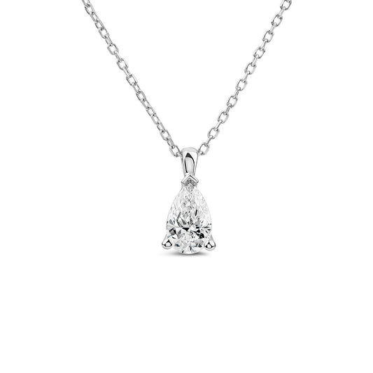 Born 9ct White Gold 0.50ct Lab Grown Pear Diamond Pendant