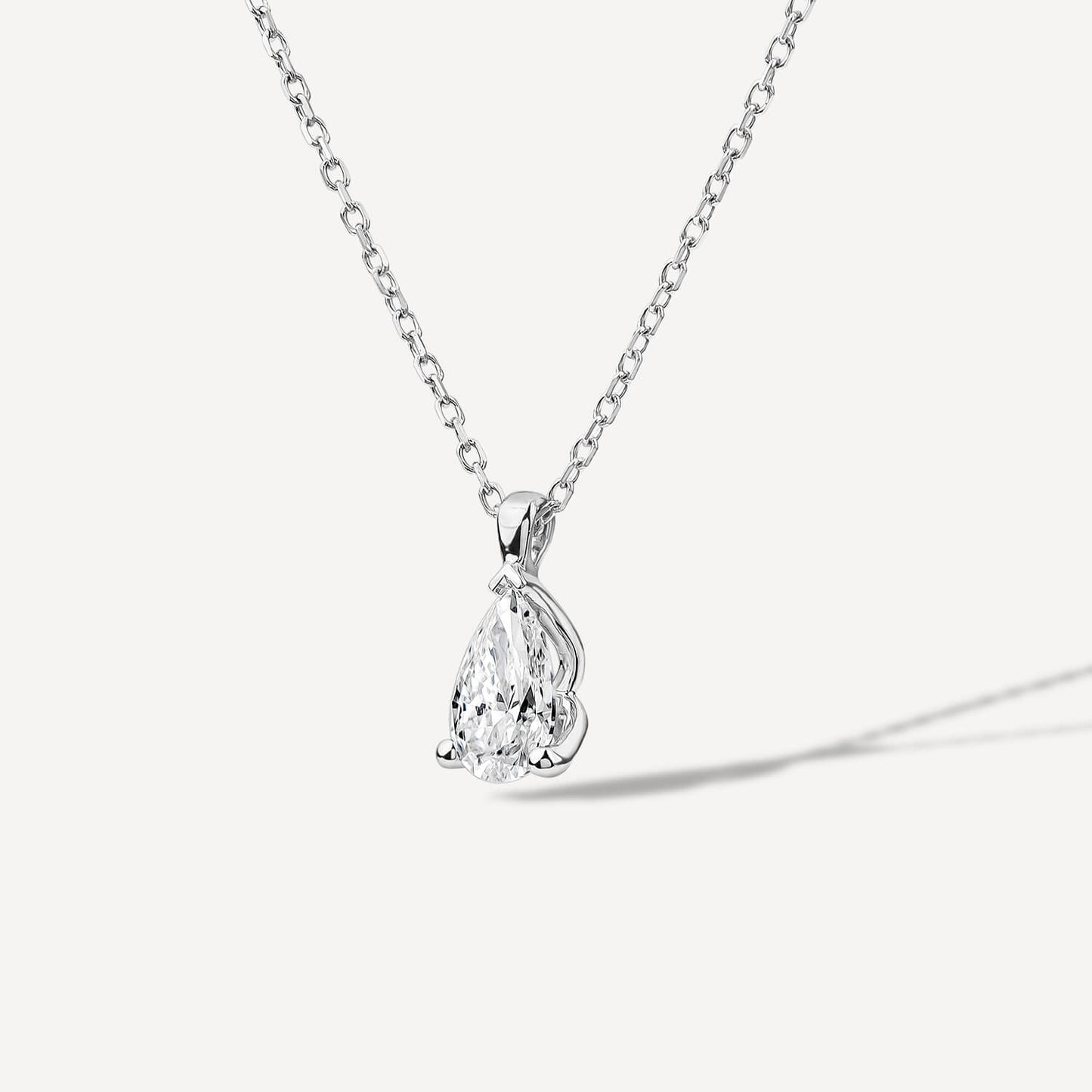 Born 9ct White Gold 0.50ct Lab Grown Pear Diamond Pendant