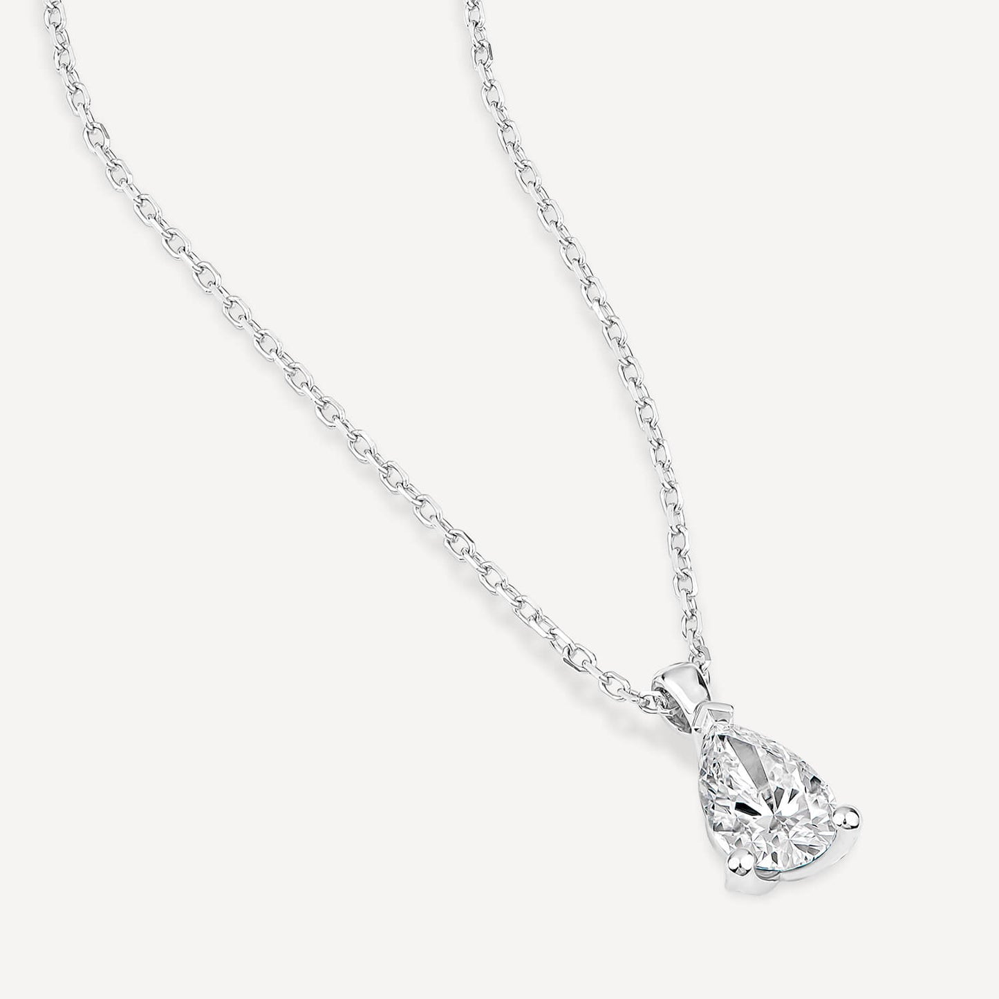 Born 9ct White Gold 0.50ct Lab Grown Pear Diamond Pendant