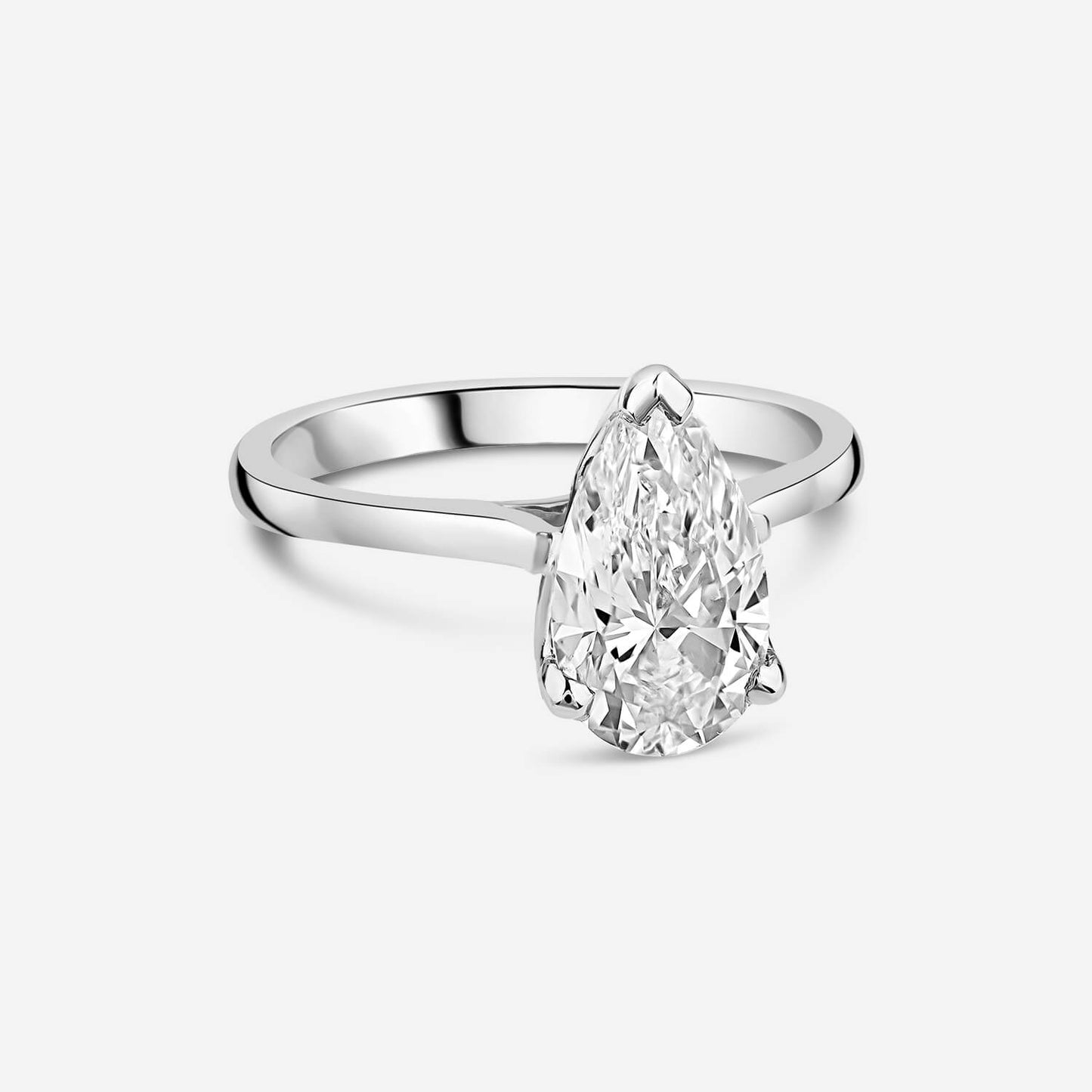 Born Platinum Lab Grown 1.70ct Pear Diamond Ring
