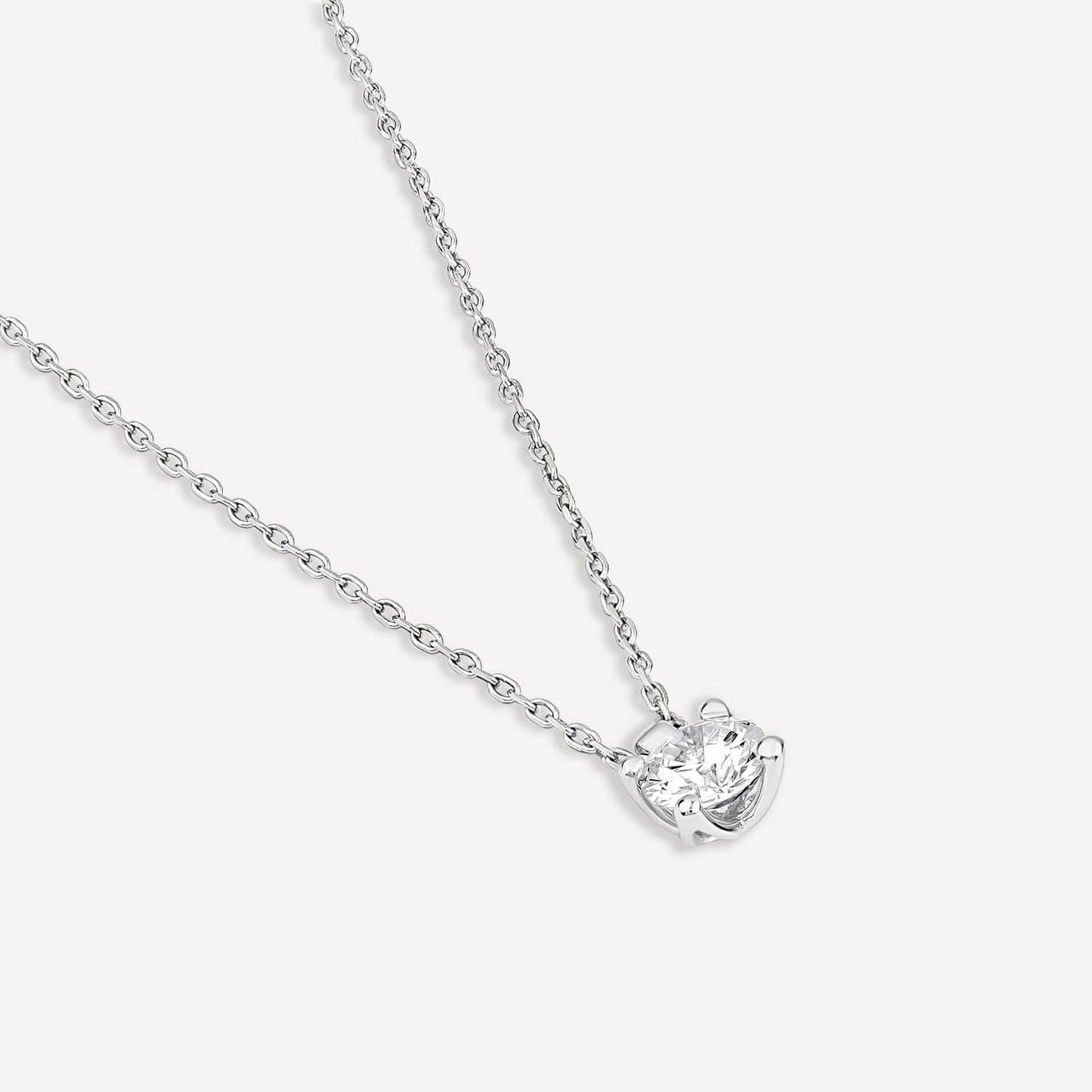 Born 18ct White Gold 0.50ct Lab Grown Round Diamond Pendant