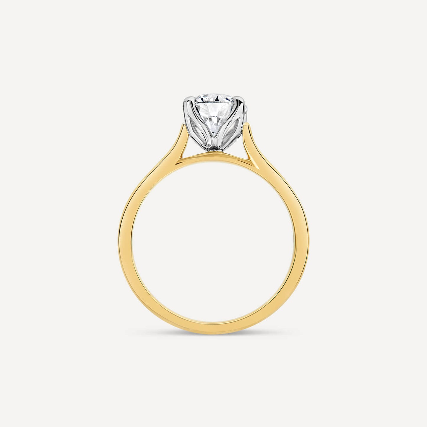Born 18ct Yellow Gold 1.20ct Lab Grown Round Solitaire Diamond Ring