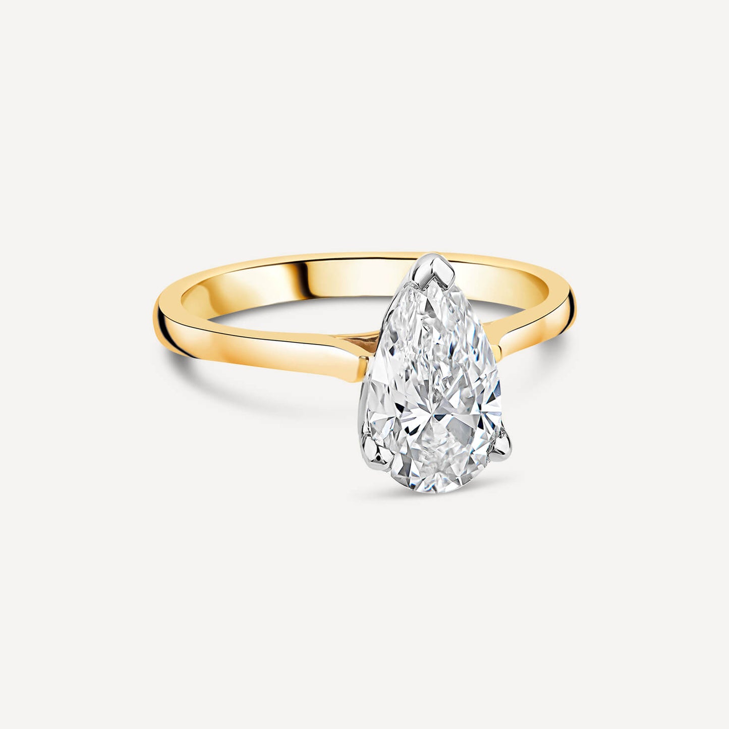 Born 18ct Yellow Gold Lab Grown 1.50ct Pear Diamond Ring