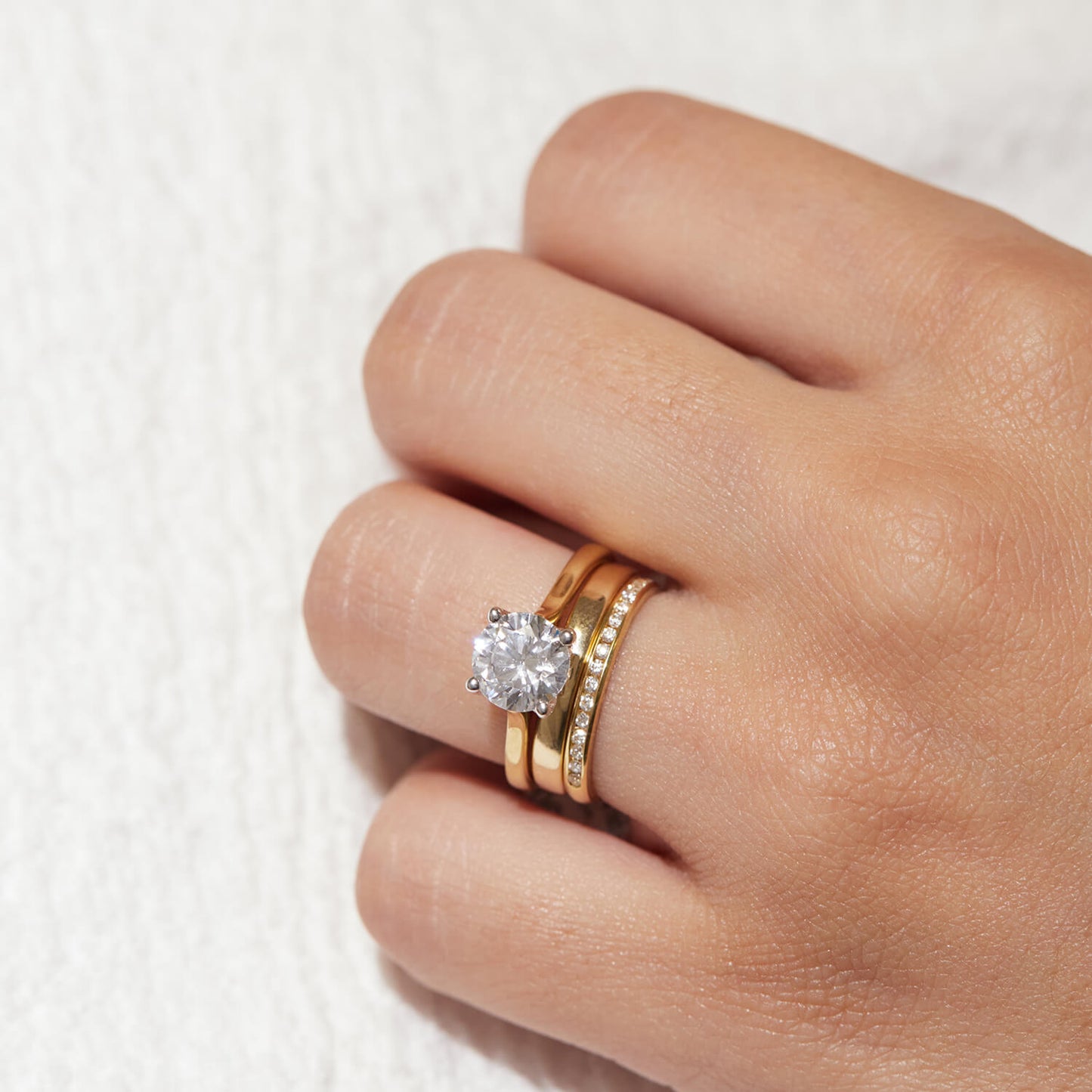 Born 18ct Yellow Gold Lab Grown 1.50ct Round Solitaire Diamond Ring