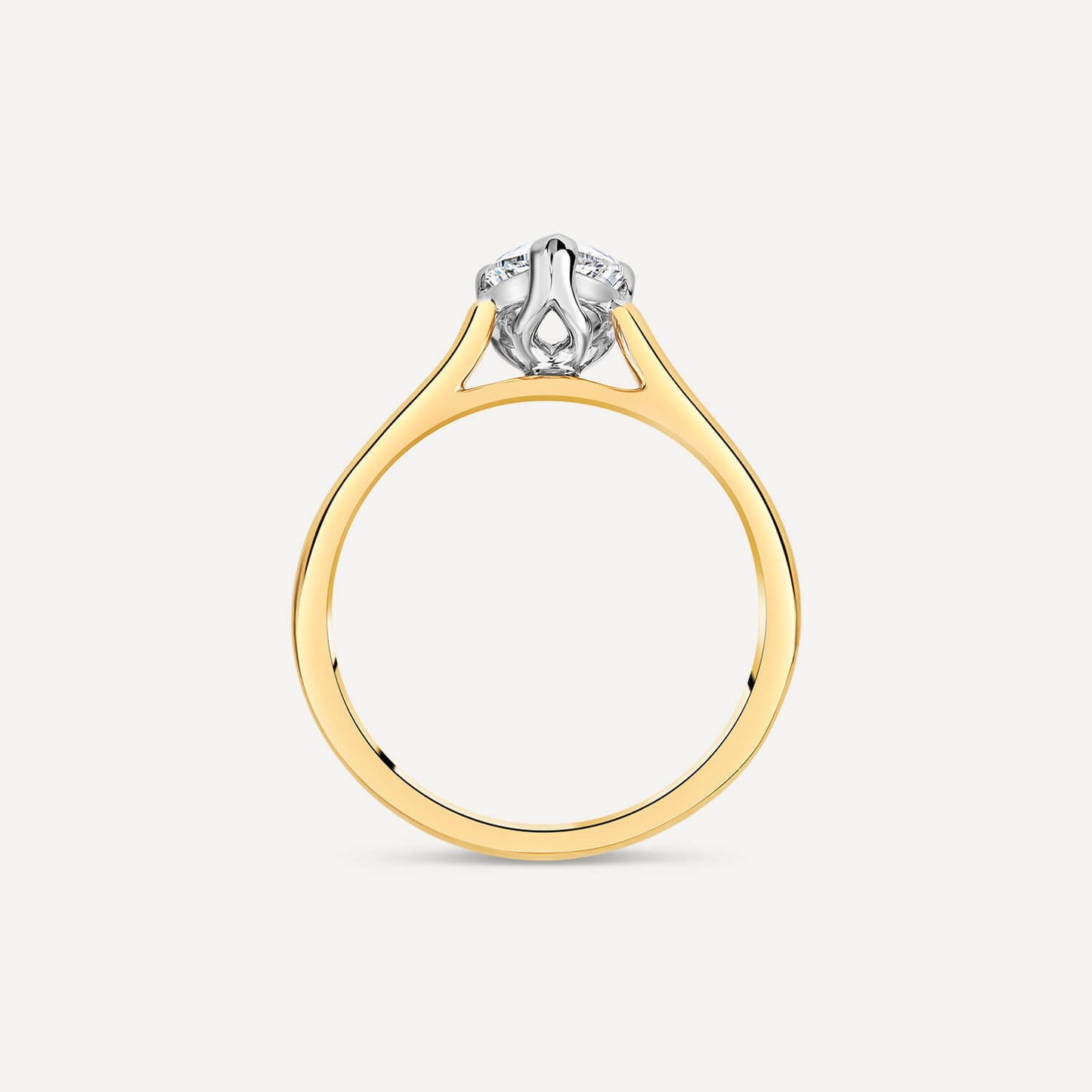 Born 18ct Yellow Gold Lab Grown 1ct Pear Diamond Ring