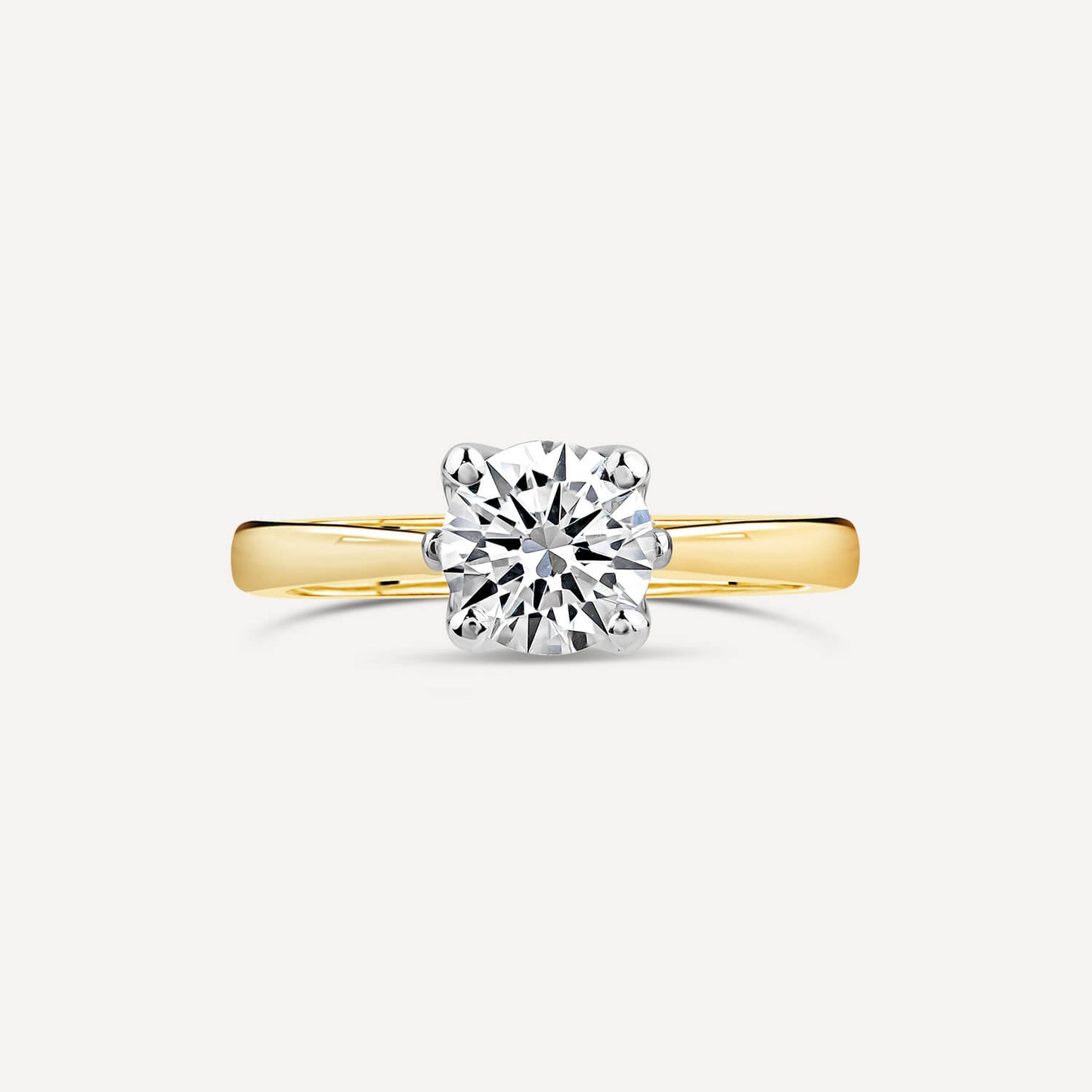 Born 18ct Yellow Gold Lab Grown 1ct Round Brilliant Diamond Ring