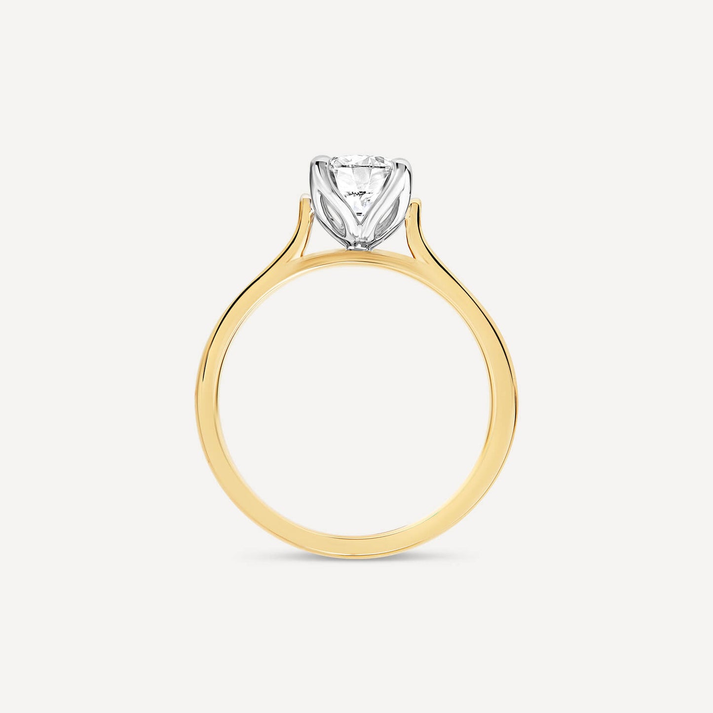Born 18ct Yellow Gold Lab Grown 1ct Round Brilliant Diamond Ring
