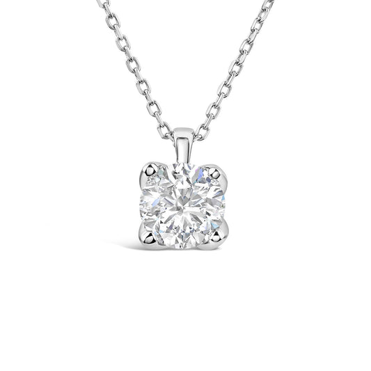 Born 9ct White Gold Lab Grown 0.70ct Diamond Round Brilliant Pendant