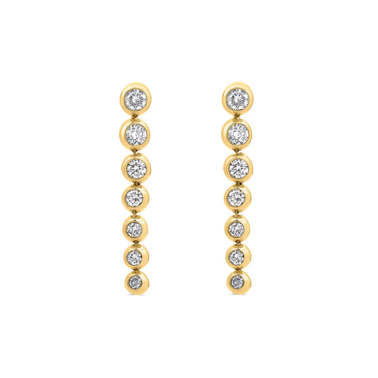 Born Granules 9ct Yellow Gold Lab Grown 0.50ct Diamond Round Drop Earrings