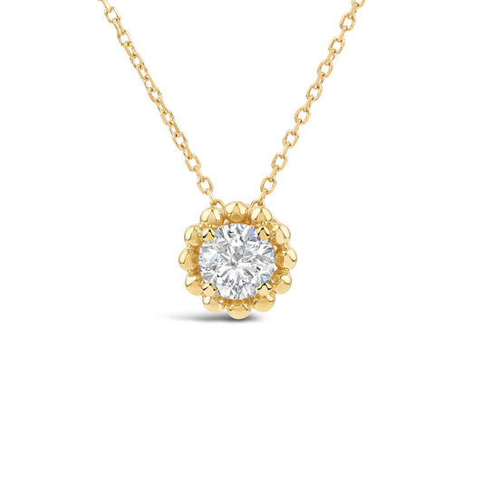 Born Granules 9ct Yellow Gold Lab Grown 0.50ct Round Diamond Pendant