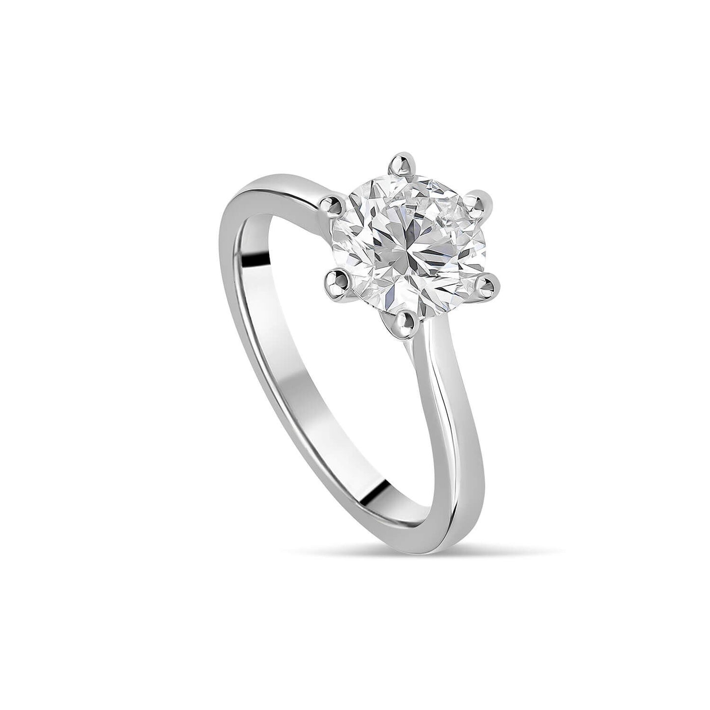 Born Platinum 1.50ct Round Lab Grown Diamond 6 Claw Set Solitaire Ring
