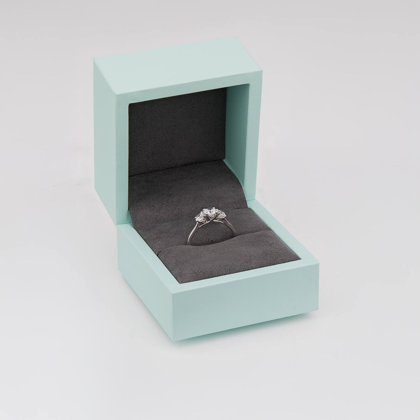 Born Platinum Lab Grown 1 carat 3 Stone Round Brilliant Diamond Ring