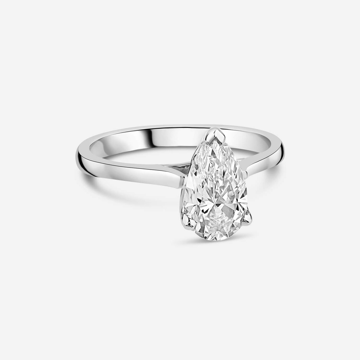 Born Platinum Lab Grown 1.20ct Pear Diamond Ring