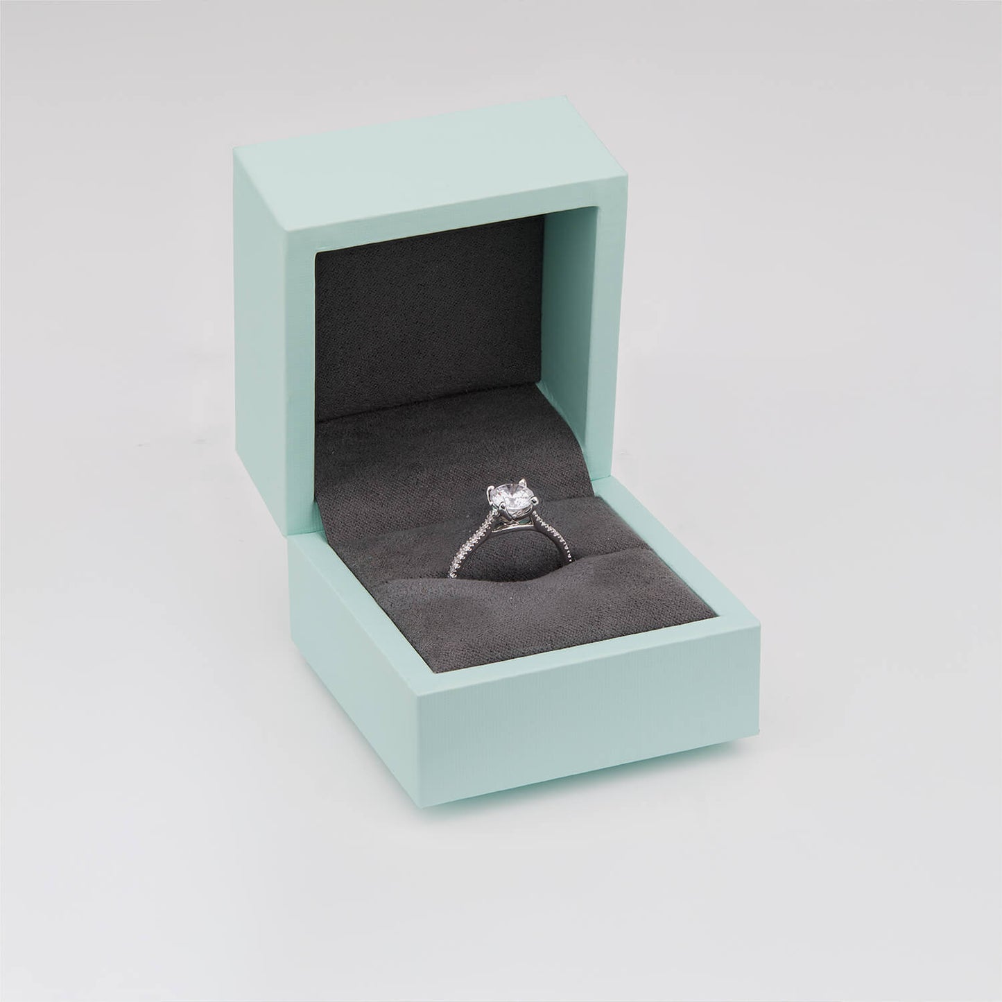 Born Platinum Lab Grown 1.20ct Round Brilliant Solitaire & Diamond Sides Ring