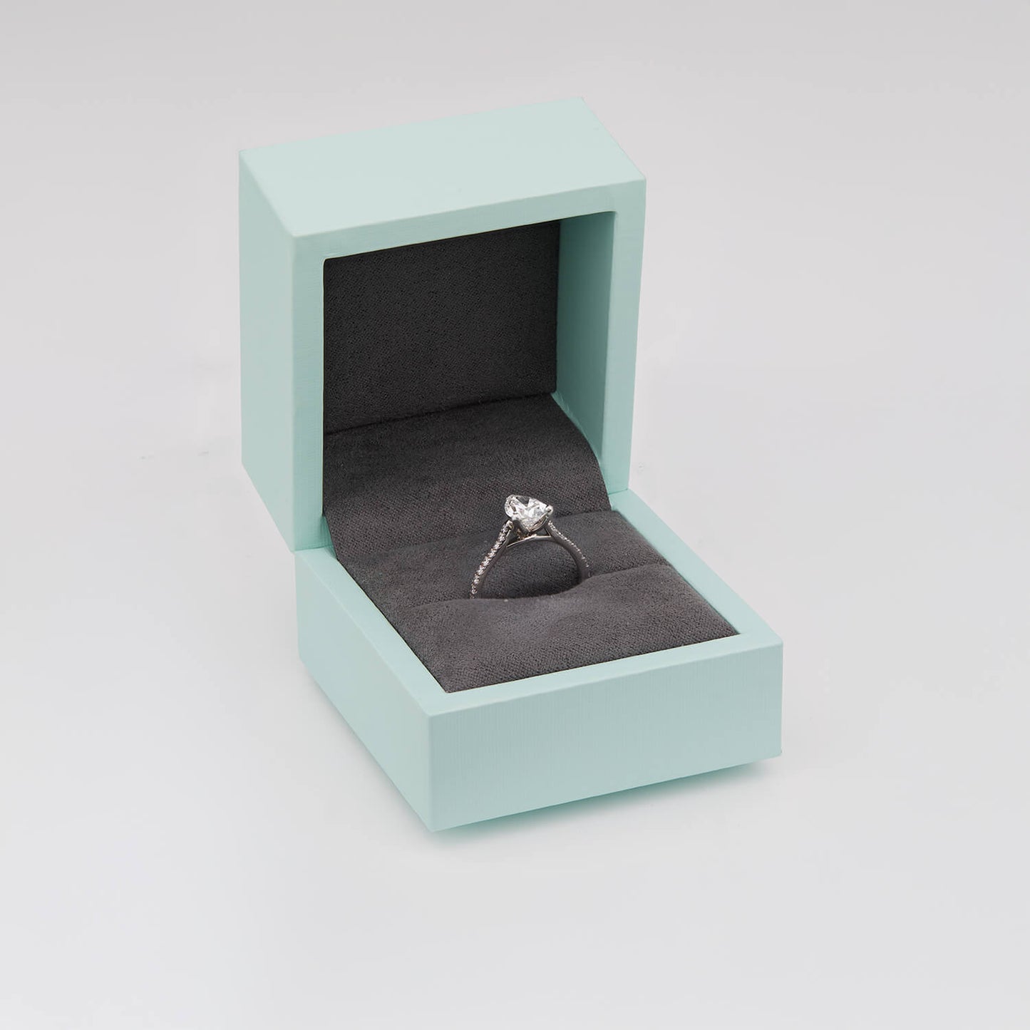 Born Platinum Lab Grown 1.70ct Pear Solitaire & Diamond Sides Ring