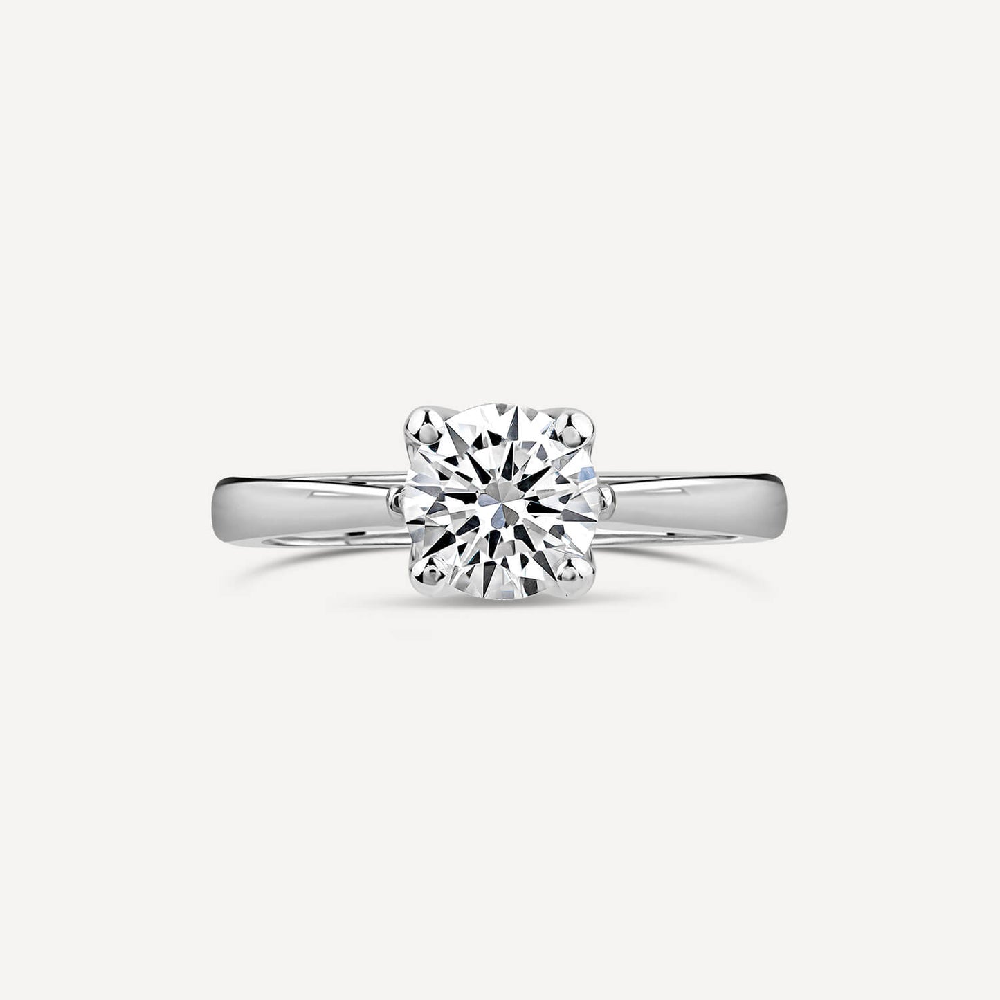 Born Platinum Lab Grown 1ct Round Brilliant Solitaire Diamond Ring
