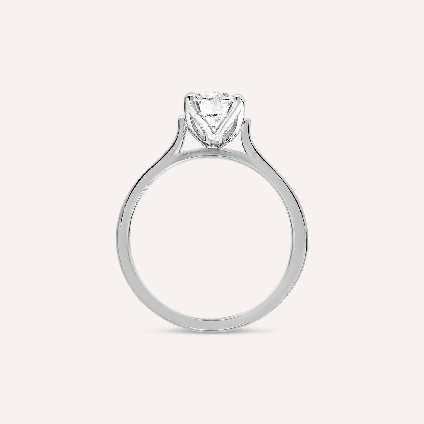 Born Platinum Lab Grown 1ct Round Brilliant Solitaire Diamond Ring