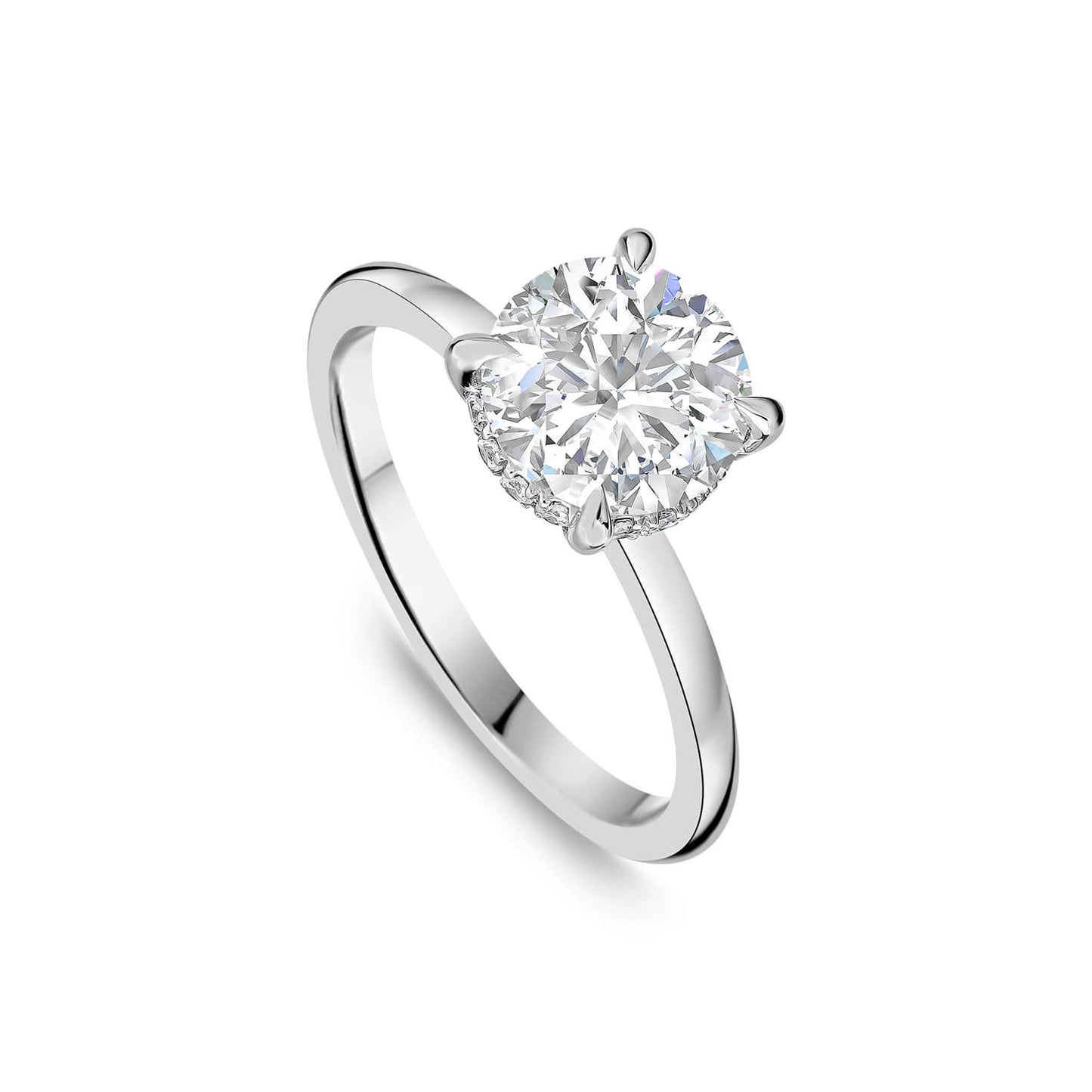 Born Platinum Lab Grown 2.09ct Round Brilliant Diamond Ring